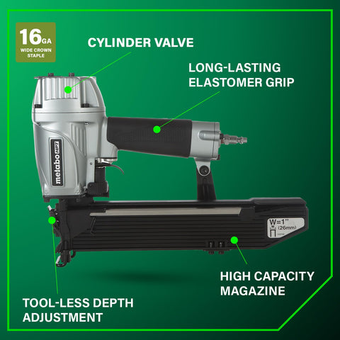 Metabo HPT N5024A2 Stapler Pneumatic Nailers Lathing 16 Gauge 1" Width 2" Length