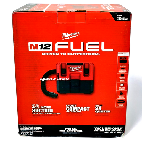New Milwaukee 0960-20 M12 FUEL Brushless Li-Ion Cordless 1.6 gal Wet/Dry Vacuum