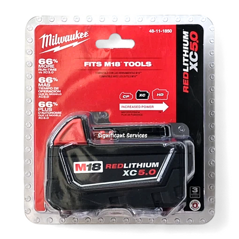 Milwaukee M18 REDLITHIUM XC5.0 18V 5.0Ah Battery Pack 48-11-1850 NEW IN PACKAGE
