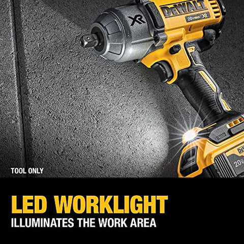 DeWALT DCF899 20V XR Brushless 1/2" Detent Impact Wrench 5.0 Ah DCB205 Batteries
