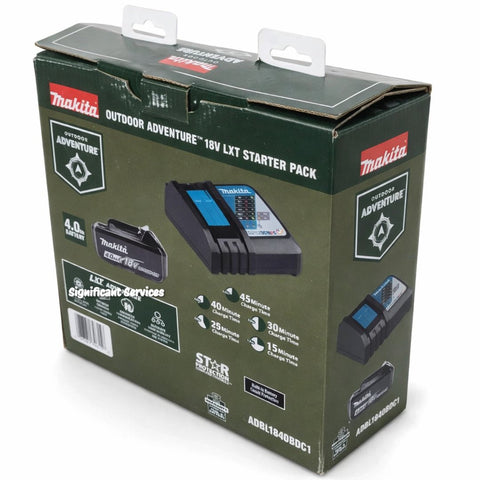 Makita BL1840BDC1 18V LXT® Lithium-Ion Battery and Charger Starter Pack (4.0Ah)