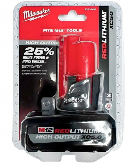 Milwaukee 48-11-2450 12V Lithium-Ion High Output 5Ah Battery Pack