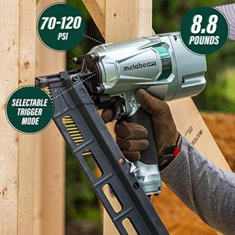 Metabo HPT NR83A5(S) 21 Degree 3-1/4" Pro Pneumatic Rear Load Framing Nailer