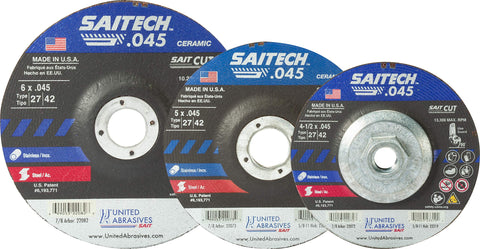 United Abrasives 23306 Cut-Off Wheel T27/42, 5" x .045" x 5/8-11" 10-Pack