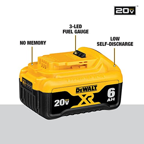 DEWALT 20V MAX 6 Ah Lithium Ion Battery 2-Pack (DCB206-2)