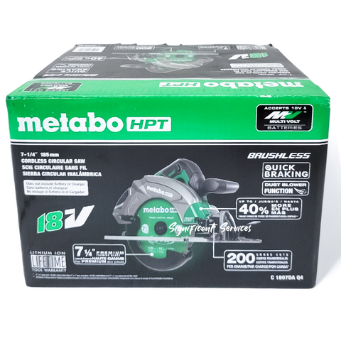 Metabo HPT C1807DAQ4 18V MultiVolt 7-1/4 Inch Cordless Circular Saw