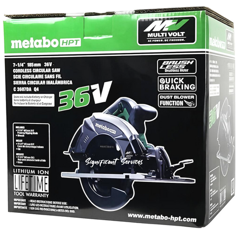 Metabo C3607DBQ4M HPT 36V MultiVolt 7-1/4" Cordless Boost Brushless Circular Saw