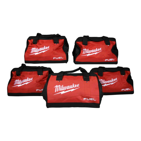 Milwaukee 13" Durable Heavy Duty Canvas Contractor FUEL Tool Bag Carry Case 5 Pk
