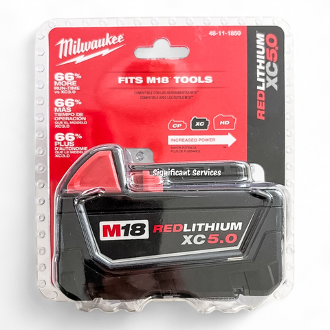 Milwaukee M18 REDLITHIUM XC5.0 18V 5.0Ah Battery Pack 48-11-1850 NEW IN PACKAGE
