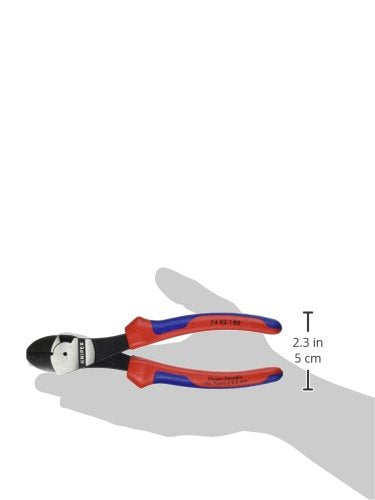 KNIPEX Tools - High Leverage Diagonal Cutters, Multi-Component (7402180) 7.25-Inch Comfort Grip