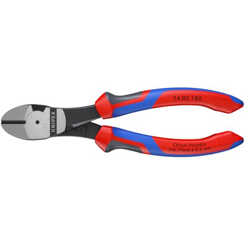 KNIPEX Tools - High Leverage Diagonal Cutters, Multi-Component (7402180) 7.25-Inch Comfort Grip