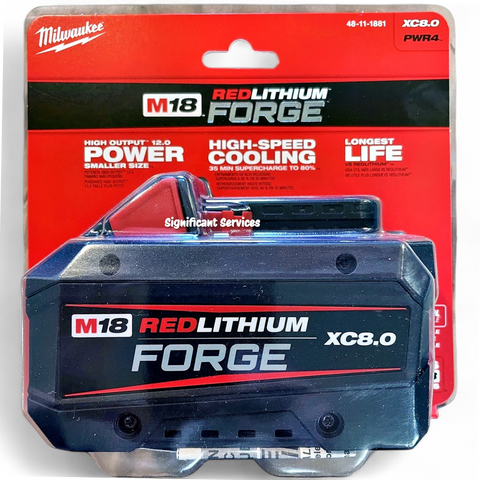 New Genuine MILWAUKEE M18 18V REDLITHIUM FORGE XC 8.0Ah Battery Pack 48-11-1881