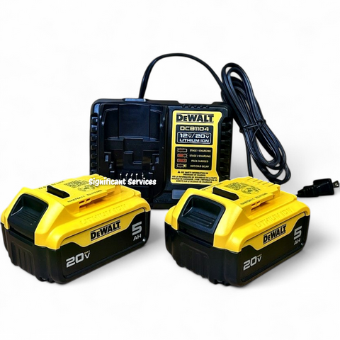 DEWALT DCB205-2C 20V MAX Lithium-Ion Battery 2-Pack Charger 5.0 Ah Starter Kit