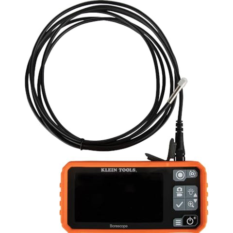 Klein Tools ET17 Utility Borescope with 5.5 mm 9.8-Foot Waterproof Gooseneck Snake, LEDs, 4.3-Inch LCD, Attachments, Endoscope Inspection Camera