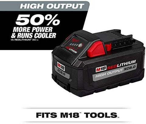 Milwaukee 48-59-1880 M18 REDLITHIUM HIGH OUTPUT XC8.0 Starter Kit (8 Ah)