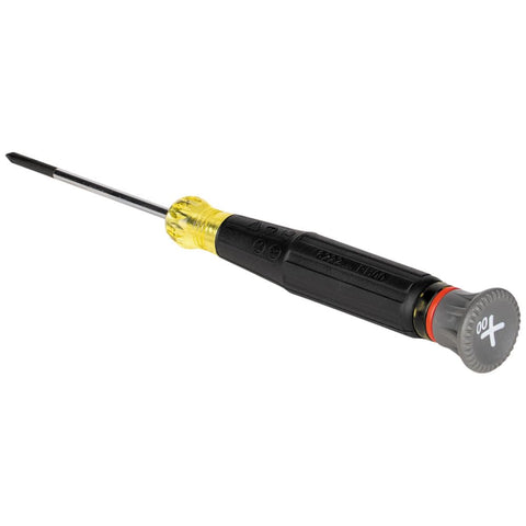 Klein Tools 6222 Mini Precision Screwdriver, #00 Phillips, Features Cushion-Grip Handle, Rotating Cap and Color Coded Ring, 2-Inch Shank