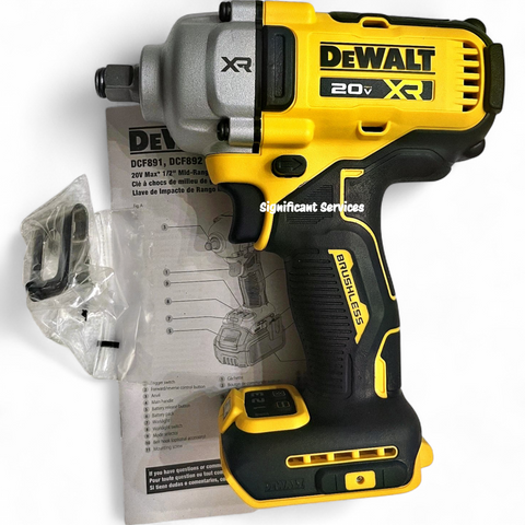 DEWALT DCF891B 20V MAX Cordless Impact Wrench, 1/2" Hog Ring, LED Light