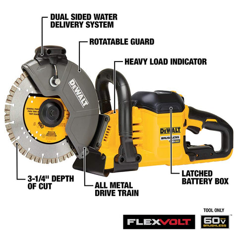 DeWALT DCS690B FLEXVOLT 60V MAX Cordless Brushless Lithium Ion 9 In. Cut-Off Saw