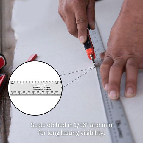 Kapro 306 Aluminum Ruler with Conversion Tables in Inches and 12 Inch
