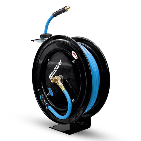 BLUBIRD BBR3825 20ga Retractable Air Hose Reel 3/8"x25', 300 PSI, Poly Braided