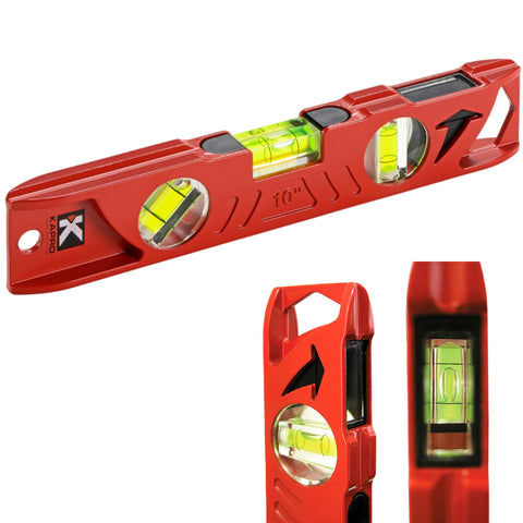 Kapro 923 Professional Cast Aluminum Torpedo Level Features DualView Plumb