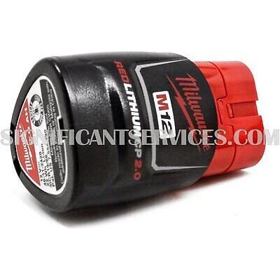 4 Genuine Milwaukee M12 12-Volt RED LITHIUM Ion 2.0 Ah 48-11-2420 Battery Packs