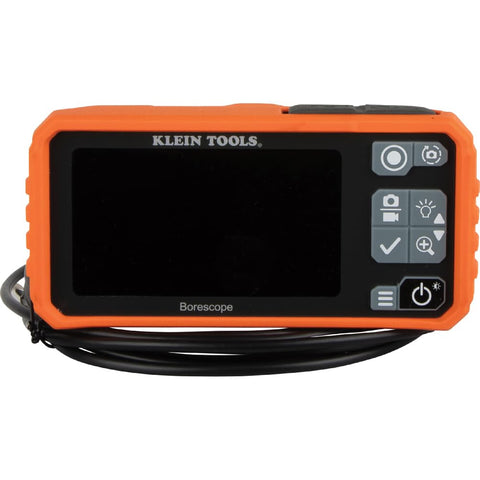 Klein Tools ET17 Utility Borescope with 5.5 mm 9.8-Foot Waterproof Gooseneck Snake, LEDs, 4.3-Inch LCD, Attachments, Endoscope Inspection Camera