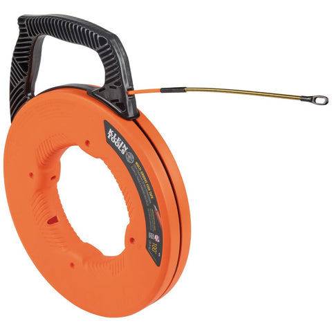 Klein Tools 56380 Electrical Fish Tape Fiberglass Wire Puller Steel Leader 100ft