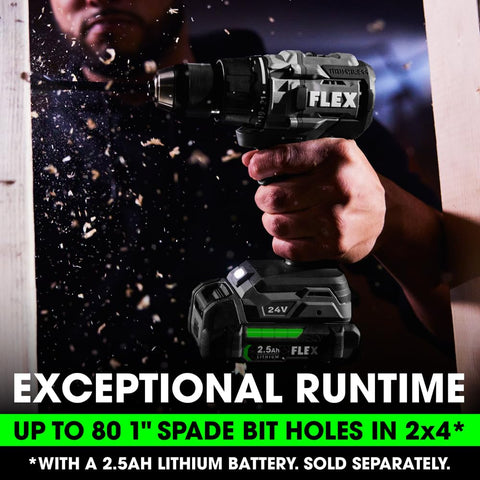 FLEX 24V Brushless Cordless 1/2-Inch 750 In-Lbs Torque 2-Speed Drill Driver Tool Only, Battery and Charger Not Included - FX1151-Z