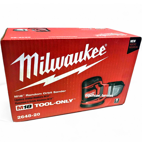 Milwaukee 2648-20 M18 18V Li-Ion Cordless 5" Random Orbit Sander Dust Canister