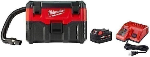 New Milwaukee 0880-20P M18 18V Li-Ion Wet Dry Vacuum 5.0 Ah Battery Charger Kit