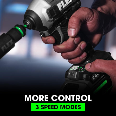 FLEX 24V Brushless Cordless 1/4-Inch 2,500 In-Lbs Torque Quick Eject Hex Impact Driver Multi-Mode Tool Only, Battery and Charger Not Included - FX1371A-Z