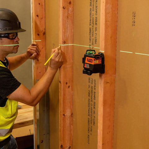 Klein Tools 93CPLG Compact Self-Leveling Laser Level, Bright Green Cross Line 360-Degree Laser Planes, Rechargeable, Magnetic Mount