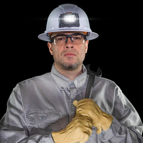 Klein Tools 60156 Intrinsically Safe LED IP67 Headlamp for Hazardous Areas, Mounts to Klein Hard Hats and Safety Helmets