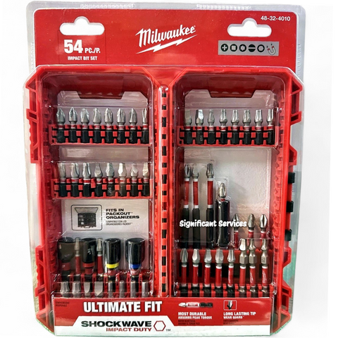 Milwaukee 48-32-4010 Shockwaze 54 Pc. Piece Driver Bit Set 1/4" Hex Shank Size
