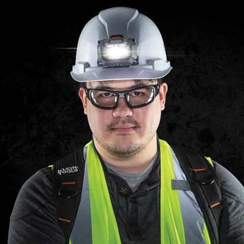 Klein Tools 60156 Intrinsically Safe LED IP67 Headlamp for Hazardous Areas, Mounts to Klein Hard Hats and Safety Helmets