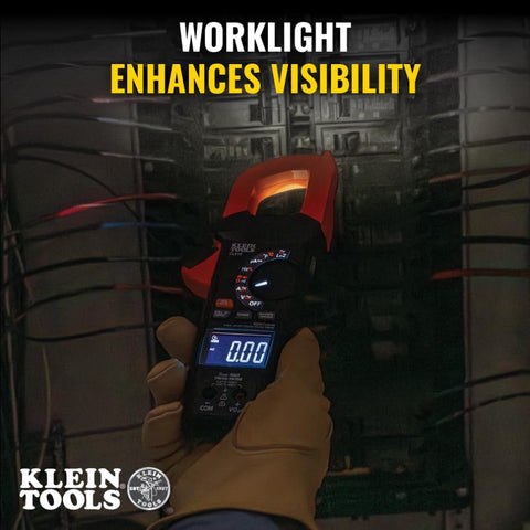 Klein Tools CL810 Pro Digital Clamp Meter, 600A AC/DC Auto-Ranging, True RMS, NCVT, Measures Current, LOZ,Temperature, with Flashlight and Illuminated Dial