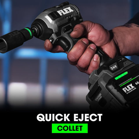 FLEX 24V Brushless Cordless 1/4-Inch 2,500 In-Lbs Torque Quick Eject Hex Impact Driver Multi-Mode Tool Only, Battery and Charger Not Included - FX1371A-Z