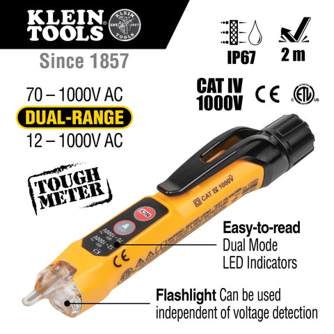 Klein Tools CL220VP Electrical Test Kit with Digital Clamp Meter, Non-Contact Voltage Test Pen, GFCI Outlet Tester, AC/DC Voltage Tester