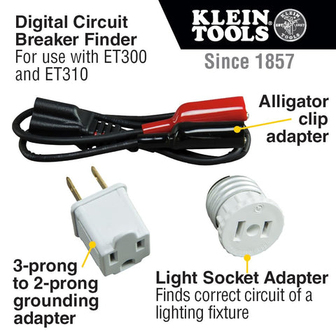 Klein Tools ET310KIT AC Circuit Breaker Finder Kit, Electric Tester, GFCI Tester, Leads, Adapters and Case