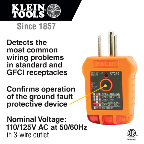 Klein Tools CL220VP Electrical Test Kit with Digital Clamp Meter, Non-Contact Voltage Test Pen, GFCI Outlet Tester, AC/DC Voltage Tester