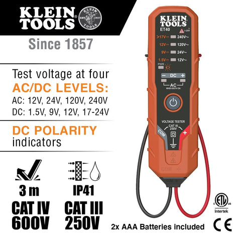Klein Tools CL220VP Electrical Test Kit with Digital Clamp Meter, Non-Contact Voltage Test Pen, GFCI Outlet Tester, AC/DC Voltage Tester