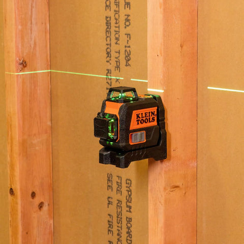 Klein Tools 93CPLG Compact Self-Leveling Laser Level, Bright Green Cross Line 360-Degree Laser Planes, Rechargeable, Magnetic Mount