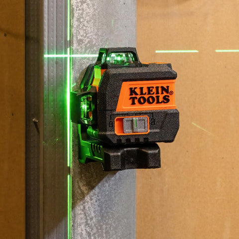 Klein Tools 93CPLG Compact Self-Leveling Laser Level, Bright Green Cross Line 360-Degree Laser Planes, Rechargeable, Magnetic Mount