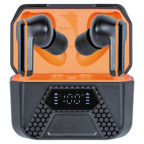 Klein Tools AESEB2 Elite Bluetooth Jobsite Earbuds, True Wireless Earplugs, 25dB NRR Hearing Protection, 24-Hour Playtime, Digital LED Display