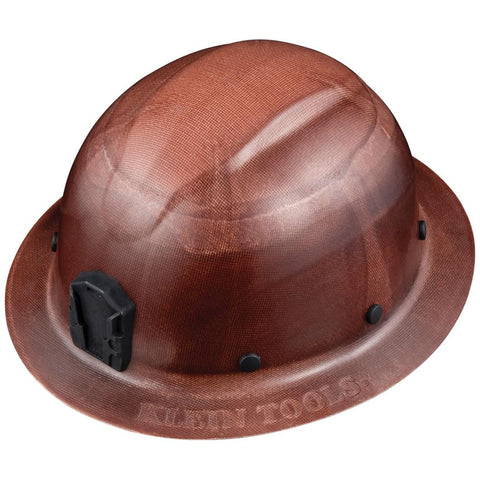 Klein 60447 Class G KONSTRUCT Full Brim Hard Hat Brown w/ Rechargeable Headlamp