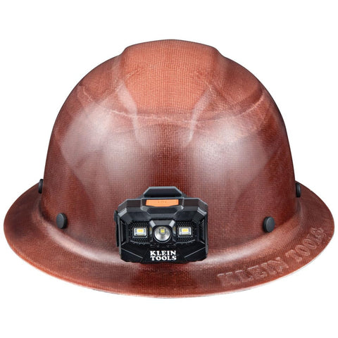 Klein 60447 Class G KONSTRUCT Full Brim Hard Hat Brown w/ Rechargeable Headlamp