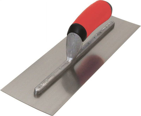 MARSHALLTOWN FT372R QLT Concrete Finishing Trowel, 12 x 4 Inch Carbon Steel Blade, Soft Grip Handle