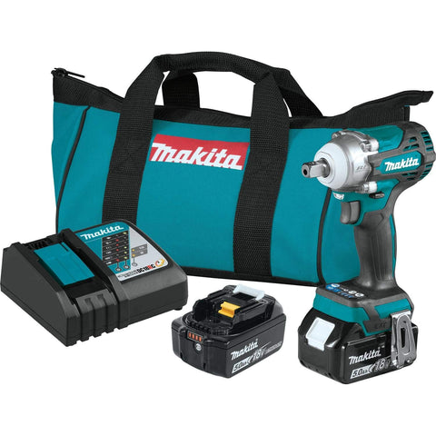Makita XWT15T 18V LXT® Lithium-Ion Brushless Cordless 4-Speed 1/2" Sq. Drive Impact Wrench Kit w/Detent Anvil (5.0Ah)