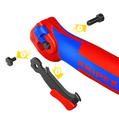 KNIPEX 1650145SBA Ratcheting Insulation Knife Fixed Blade Ergonomic Grip Tool